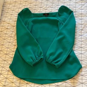 Kelly Green JCrew Blouse - square neck